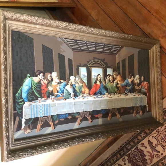 DaVinci Last Supper Acrylic Hand-Paint Framed - Picture 14 of 16